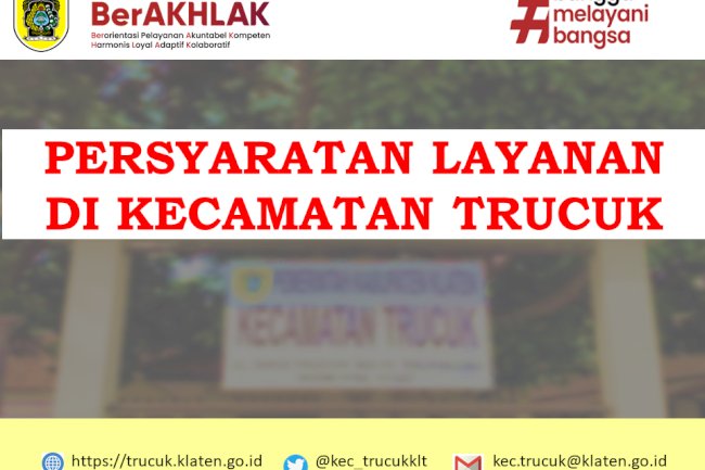 Persyaratan Pelayanan di Kecamatan Trucuk