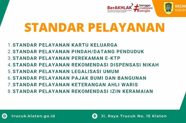 STANDAR PELAYANAN KECAMATAN TRUCUK
