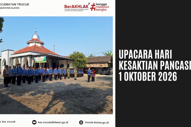 Pemerintah Kecamatan Trucuk Gelar Upacara Peringatan Hari Kesaktian Pancasila 2026 Secara Khidmat