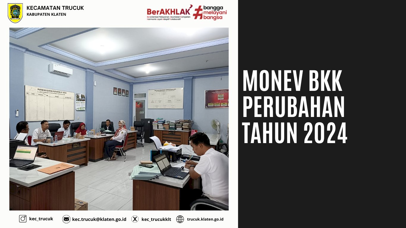 Monitoring dan Evaluasi BKK Perubahan Tahun 2024