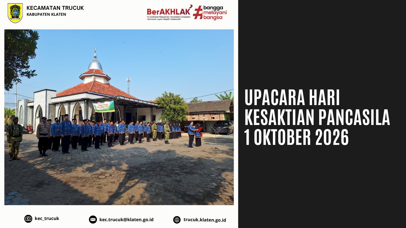 Pemerintah Kecamatan Trucuk Gelar Upacara Peringatan Hari Kesaktian Pancasila 2026 Secara Khidmat