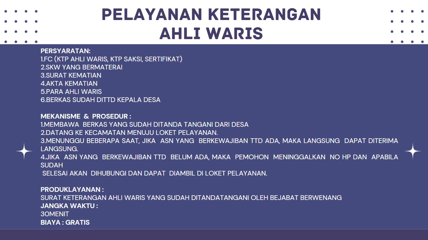 STANDAR PELAYANAN KECAMATAN TRUCUK