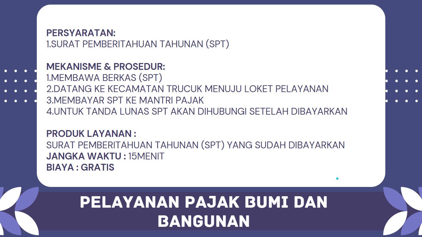 STANDAR PELAYANAN KECAMATAN TRUCUK