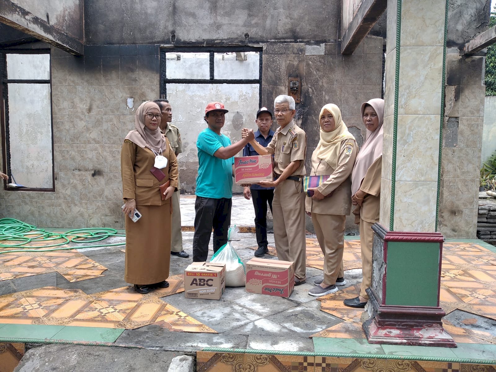 Cek lokasi dan Pemberian bantuan Korban Kebakaran