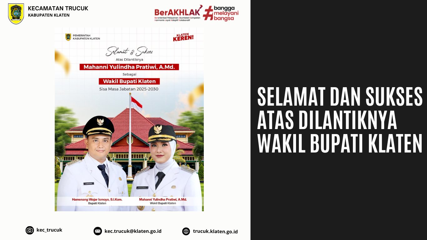 Selamat dan Sukses! Mahanni Yulindha Pratiwi Resmi Dilantik sebagai Wakil Bupati Klaten Sisa Masa Jabatan 2025–2030